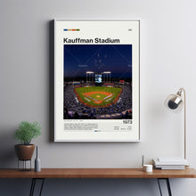 Kauffman Stadium Poster Kansas City Royals, Mid-Century Modern Sports Print