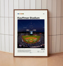 Kauffman Stadium Poster Kansas City Royals, Mid-Century Modern Sports Print