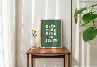 Keep your eyes on Jesus Print, Large Christian Wall Art, Sage Green Poster, Faith, Digital Download, Prayer room Decor, Printable Art 1801133702