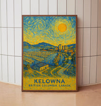 Kelowna Poster Print, Kelowna Travel Poster, Kelowna Van Gogh Style Wall Art, Kelowna, British Columbia, Canada
