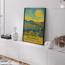 Kelowna Poster Print, Kelowna Travel Poster, Kelowna Van Gogh Style Wall Art, Kelowna, British Columbia, Canada
