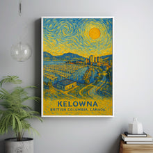 Kelowna Poster Print, Kelowna Travel Poster, Kelowna Van Gogh Style Wall Art, Kelowna, British Columbia, Canada