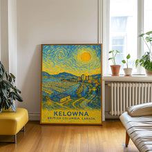 Kelowna Poster Print, Kelowna Travel Poster, Kelowna Van Gogh Style Wall Art, Kelowna, British Columbia, Canada