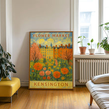 Kensington Flower Market Poster, Wall Decor, United Kingdom Floral Illustration, Botanical Gallery Wall Art, Gift For Friend, Travel Poster