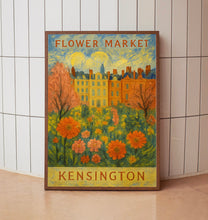 Kensington Flower Market Poster, Wall Decor, United Kingdom Floral Illustration, Botanical Gallery Wall Art, Gift For Friend, Travel Poster