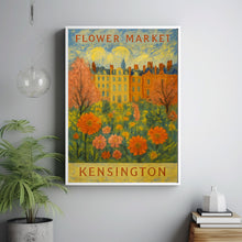 Kensington Flower Market Poster, Wall Decor, United Kingdom Floral Illustration, Botanical Gallery Wall Art, Gift For Friend, Travel Poster