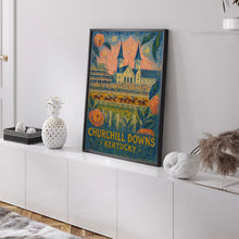 Kentucky Derby Poster, Churchill Downs Wall Art, Retro Louisville Decor, Pastel Cityscape Artwork, Kentucky Derby Wall Art