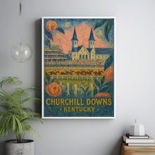 Kentucky Derby Poster, Churchill Downs Wall Art, Retro Louisville Decor, Pastel Cityscape Artwork, Kentucky Derby Wall Art