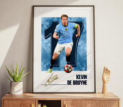 Kevin De Bruyne Football Poster Manchester Soccer Art Print 4392578687