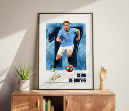 Kevin De Bruyne Football Poster Manchester Soccer Art Print 4392578687