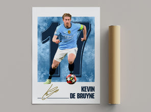 Kevin De Bruyne Football Poster Manchester Soccer Art Print 4392578687