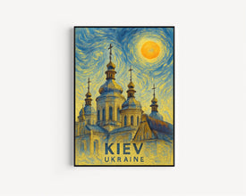 Kiev Poster Print, Kiev Travel Poster, Kiev Van Gogh Style Wall Art, Kiev, Ukraine