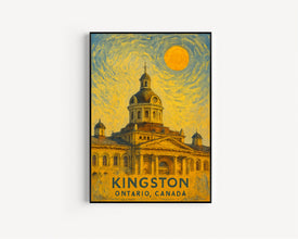 Kingston Poster Print, Kingston Travel Poster, Kingston Van Gogh Style Wall Art, Kingston, Ontario, Canada