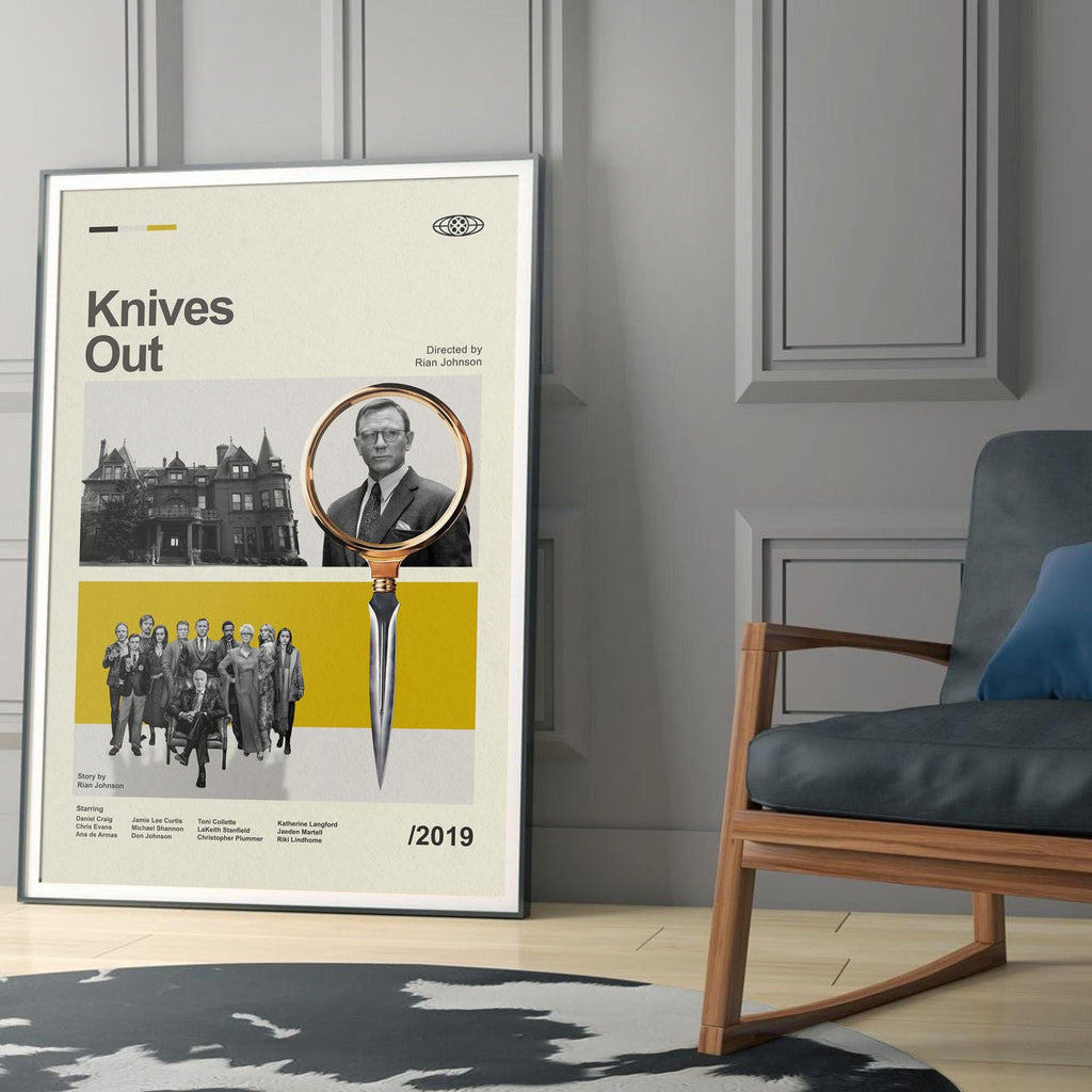 Knives Out Poster Mid Century Modern Knives Out Movie Poster Retro knives-out-poster-mid-century-modern-knives-out-movie-poster-retro