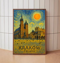 Kraków Poster Print, Kraków Travel Poster, Kraków Van Gogh Style Wall Art, Kraków, Poland