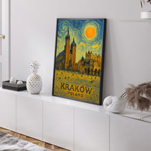 Kraków Poster Print, Kraków Travel Poster, Kraków Van Gogh Style Wall Art, Kraków, Poland