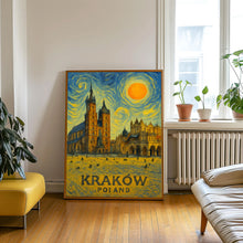 Kraków Poster Print, Kraków Travel Poster, Kraków Van Gogh Style Wall Art, Kraków, Poland