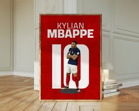 Kylian Mbappe Poster, French Soccer Star Art Sport Poster 1677378468
