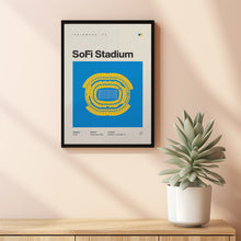 LA Chargers Poster, Los Angeles SoFi Stadium Print, Mid Century Modern Football Poster,-LJ8VFP