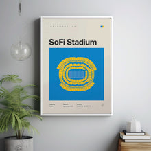 LA Chargers Poster, Los Angeles SoFi Stadium Print, Mid Century Modern Football Poster,-LJ8VFP