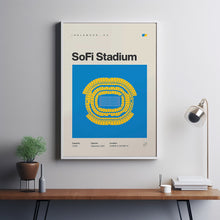 LA Chargers Poster, Los Angeles SoFi Stadium Print, Mid Century Modern Football Poster,-LJ8VFP