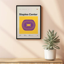 LA Lakers Poster, Los Angeles Staples Center Stadium Print, Mid Century Modern Basketba-NXPNRM