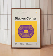 LA Lakers Poster, Los Angeles Staples Center Stadium Print, Mid Century Modern Basketba-NXPNRM