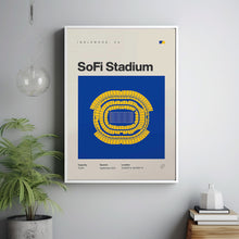 LA Rams Poster, Los Angeles SoFi Stadium Print, Mid Century Modern Football Poster, Spo-UYFH51