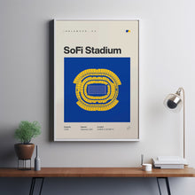 LA Rams Poster, Los Angeles SoFi Stadium Print, Mid Century Modern Football Poster, Spo-UYFH51