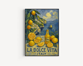 La Dolce Vita Travel Poster, Italy Wall Decor, La Dolce Vita Lemons Poster Print, Italy Gifts, Coast Poster, Personalised Gifts