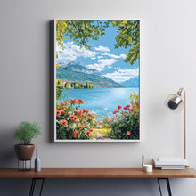 Lake Annecy Travel Poster Wall Art, Travel Print of Lake Annecy, Lake Annecy Art Lovers Gift
