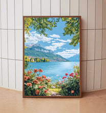 Lake Annecy Travel Poster Wall Art, Travel Print of Lake Annecy, Lake Annecy Art Lovers Gift