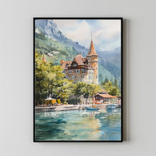 Lake Annecy Travel Poster Wall Art, Travel Print of Lake Annecy, Lake Annecy Art Lovers Gift5