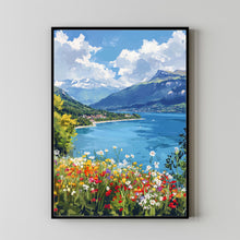 Lake Annecy Travel Poster Wall Art, Travel Print of Lake Annecy, Lake Annecy Art Lovers Gift 2