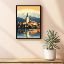 Lake Bled Travel Poster, Travel Print of Lake Bled, Slovenia, Slovenia Art, Lake Bled Gift 2