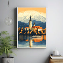Lake Bled Travel Poster, Travel Print of Lake Bled, Slovenia, Slovenia Art, Lake Bled Gift 2