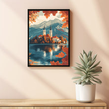 Lake Bled Travel Poster, Travel Print of Lake Bled, Slovenia, Slovenia Art, Lake Bled Gift 3