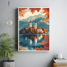 Lake Bled Travel Poster, Travel Print of Lake Bled, Slovenia, Slovenia Art, Lake Bled Gift 3