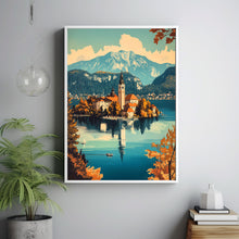 Lake Bled Travel Poster, Travel Print of Lake Bled, Slovenia, Slovenia Art, Lake Bled Gift 4