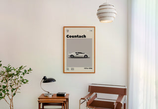 Lamborghini Countach Poster Mid-Century Car Print (Minimalist Movie Poster) 1438757817