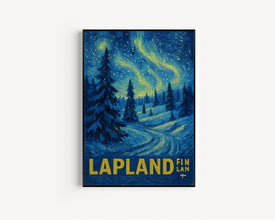 Lapland Finland Travel Poster - Scandinavian Wall Art Print, Home & Office Decor, Illustration Poster, Perfect Gift Collection, Travel Print