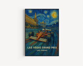Las Vegas Grand Prix Poster – Thrilling Formula 1 Night Race with Iconic Casino Skyline