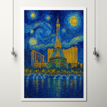 Las Vegas, USA Van Gogh Style, Digital Download Eiffel Tower, Night Scene, Cityscape, Travel Van Gogh Style, Digital Art, Wall Decor