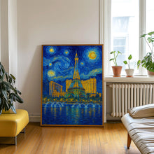 Las Vegas, USA Van Gogh Style, Digital Download Eiffel Tower, Night Scene, Cityscape, Travel Van Gogh Style, Digital Art, Wall Decor