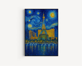 Las Vegas, USA Van Gogh Style, Digital Download Eiffel Tower, Night Scene, Cityscape, Travel Van Gogh Style, Digital Art, Wall Decor