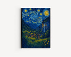 Lauterbrunnen Travel Poster - Switzerland Wall Art Print, Illustration Poster, Home & Office decor, Gift idea, Travel print, Mountain Print