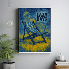 Lazy Days Summer Print, Desk Chair Poster, Retro Abstract Mid Century, Cool Laid Back Summer Art, Colourful Trendy Retro Artistic Poster