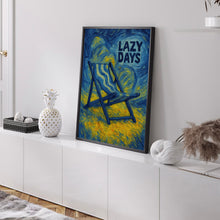 Lazy Days Summer Print, Desk Chair Poster, Retro Abstract Mid Century, Cool Laid Back Summer Art, Colourful Trendy Retro Artistic Poster
