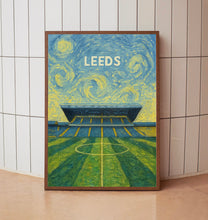 Leeds Football Stadium Contemporary Art Print of Elland Road Yorkshire Poster Illustration for Friend Soccer Supporter Dad Who Loves Leeds