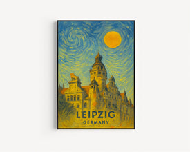 Leipzig Poster Print, Leipzig Travel Poster, Leipzig Van Gogh Style Wall Art, Leipzig, Germany